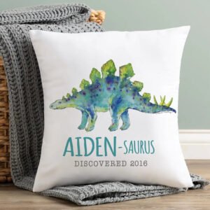 Alternative view of Personalized Stegosaurus Throw Pillow