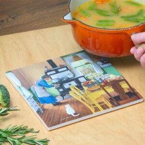 Alternative view of John Sloane "Grandma's Kitchen" Stone Trivet