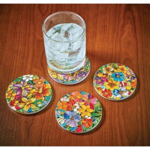 Floral Stained Glass Coasters