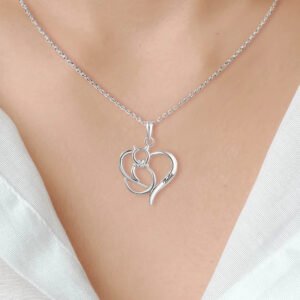 Personalized Cat Heart Necklace