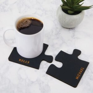 Personalized Puzzle Piece Coaster 2 Piece Set