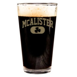 Personalized Irish Varsity Clear Pint Glass