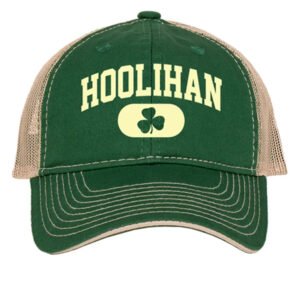 Personalized Irish Varsity Dark Green/Khaki Embroidered Trucker Hat
